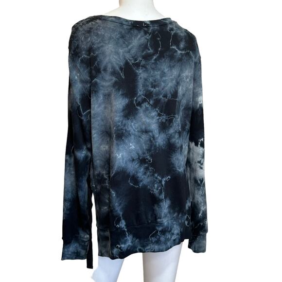 Pam & Gela Tea stained Tie Dye Side Split Soft Sweatshirt sz M - Picture 3 of 6